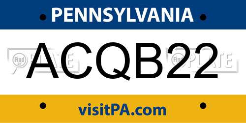 ACQB22 Pennsylvania License Plate