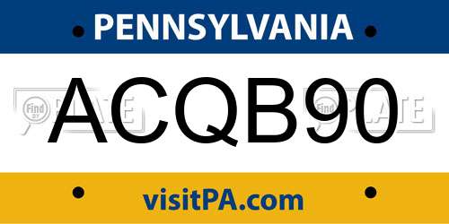 ACQB90 Pennsylvania License Plate