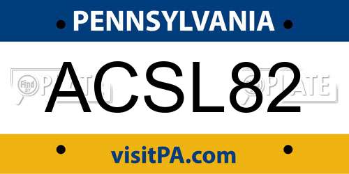 ACSL82 Pennsylvania License Plate