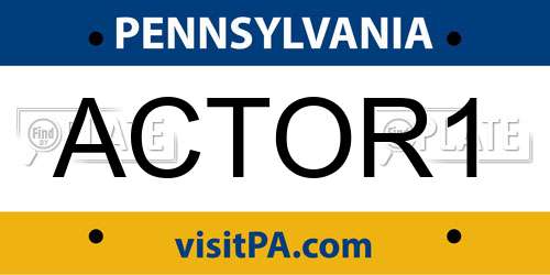 ACTOR1 Pennsylvania License Plate