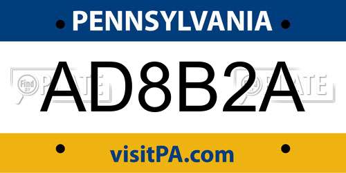 AD8B2A Pennsylvania License Plate