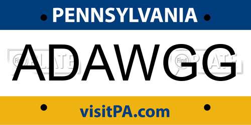 ADAWGG Pennsylvania License Plate
