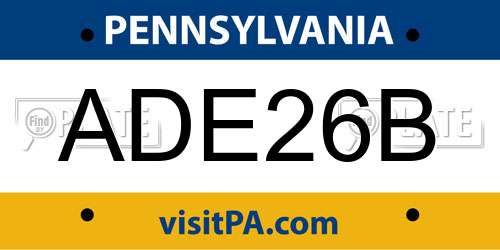 ADE26B Pennsylvania License Plate