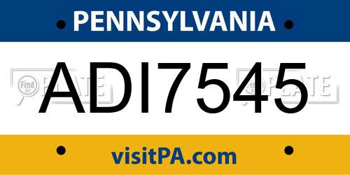 ADI7545 Pennsylvania License Plate
