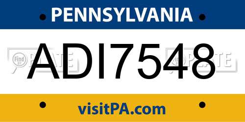 ADI7548 Pennsylvania License Plate