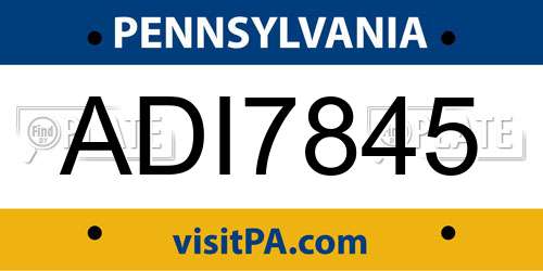 ADI7845 Pennsylvania License Plate