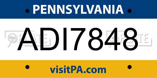 ADI7848 Pennsylvania License Plate