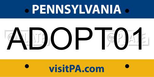 ADOPT01 Pennsylvania License Plate