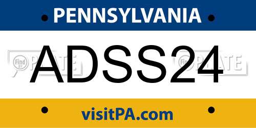 ADSS24 Pennsylvania License Plate