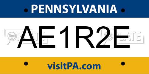 AE1R2E Pennsylvania License Plate