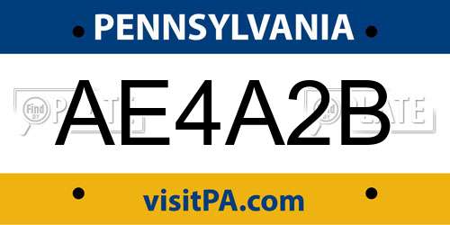 AE4A2B Pennsylvania License Plate