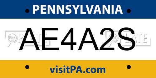 AE4A2S Pennsylvania License Plate