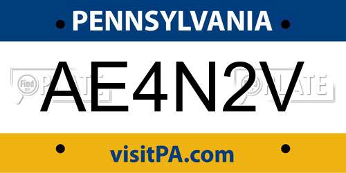 AE4N2V Pennsylvania License Plate