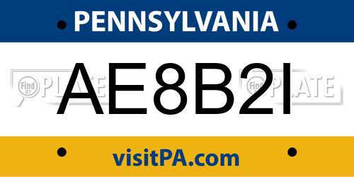 AE8B2I Pennsylvania License Plate