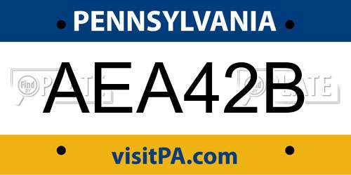 AEA42B Pennsylvania License Plate