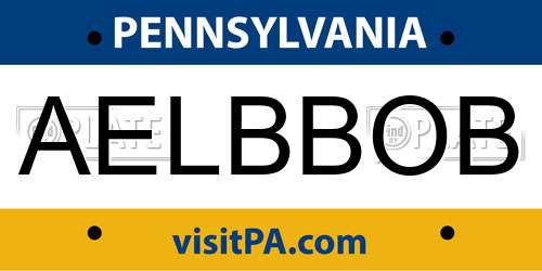 AELBBOB Pennsylvania License Plate