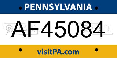 AF45084 Pennsylvania License Plate
