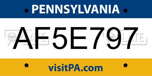 AF5E797 Pennsylvania License Plate