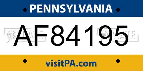AF84195 Pennsylvania License Plate