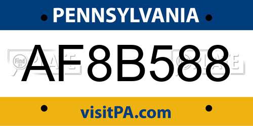 AF8B588 Pennsylvania License Plate