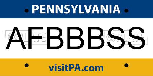 AFBBBSS Pennsylvania License Plate