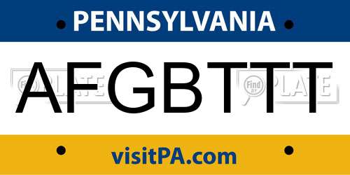 AFGBTTT Pennsylvania License Plate