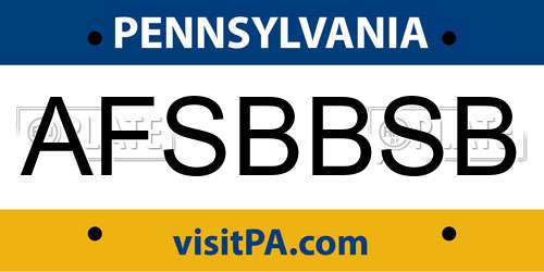 AFSBBSB Pennsylvania License Plate