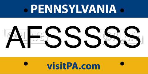 AFSSSSS Pennsylvania License Plate