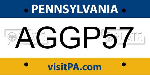 AGGP57 Pennsylvania License Plate