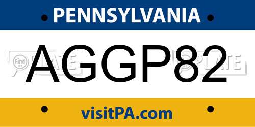 AGGP82 Pennsylvania License Plate