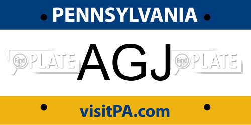 AGJ Pennsylvania License Plate