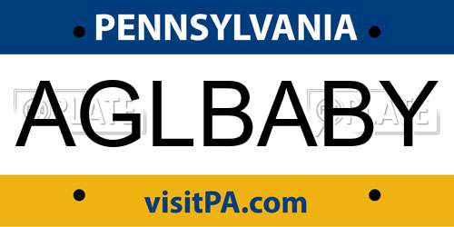 AGLBABY Pennsylvania License Plate