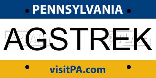 AGSTREK Pennsylvania License Plate