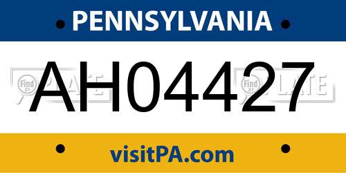 AH04427 Pennsylvania License Plate