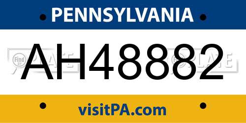 AH48882 Pennsylvania License Plate