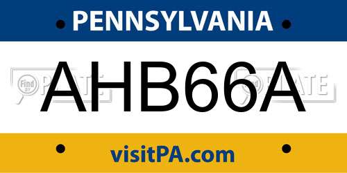 AHB66A Pennsylvania License Plate