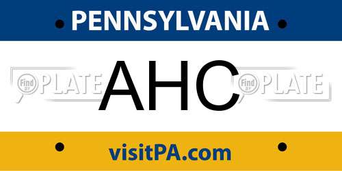 AHC Pennsylvania License Plate