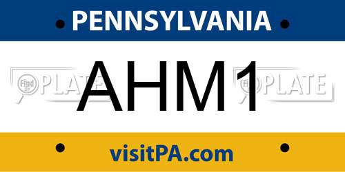 AHM1 Pennsylvania License Plate