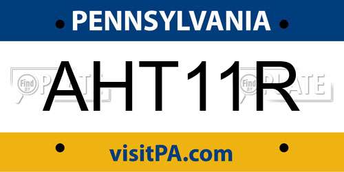 AHT11R Pennsylvania License Plate