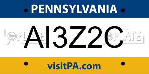 AI3Z2C Pennsylvania License Plate