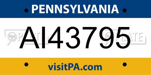 AI43795 Pennsylvania License Plate