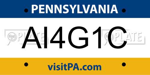 AI4G1C Pennsylvania License Plate