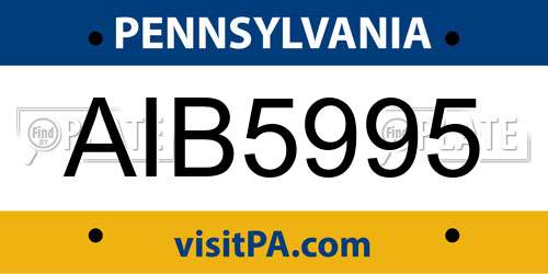 AIB5995 Pennsylvania License Plate
