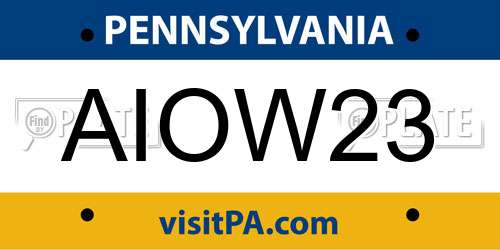 AIOW23 Pennsylvania License Plate