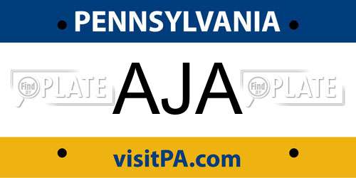 AJA Pennsylvania License Plate