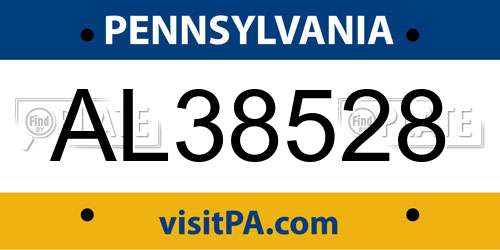 AL38528 Pennsylvania License Plate