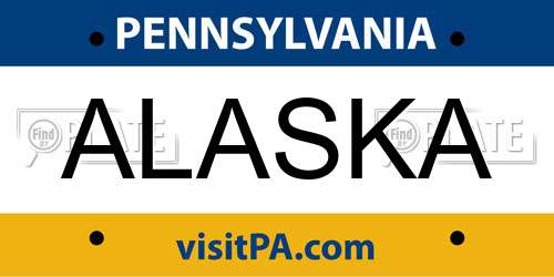 ALASKA Pennsylvania License Plate