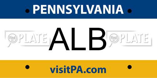 ALB Pennsylvania License Plate