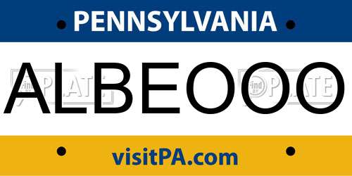 ALBEOOO Pennsylvania License Plate