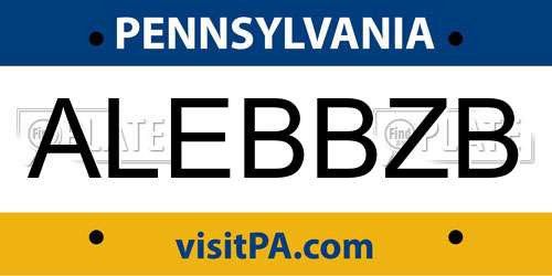 ALEBBZB Pennsylvania License Plate